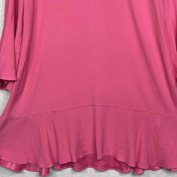 HD‎ In Paris A Line Dress Women Size 4 Pink Flutter Sleeve High-Low Hem - Picture 4 of 16